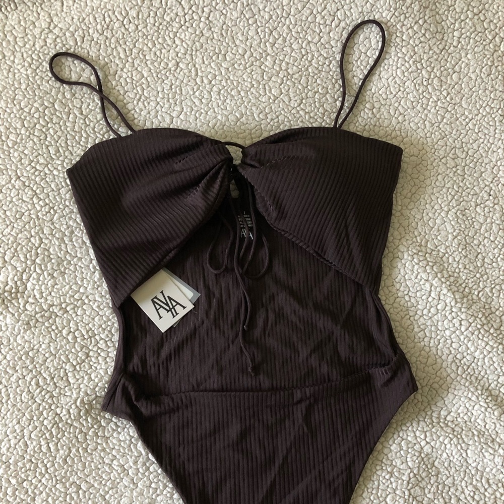 AYA Label Thalia One Piece Swimsuit in Rib Cacao
